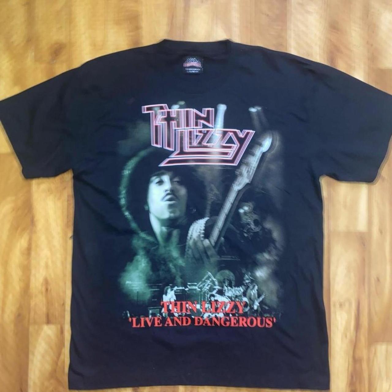 Vintage Thin Lizzy 'Live and Dangerous' Graphic Band... - Depop