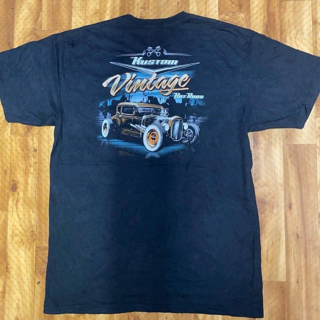 NEWPORT BLUE Kustom Vintage Hot Rods Graphic T-shirt... - Depop