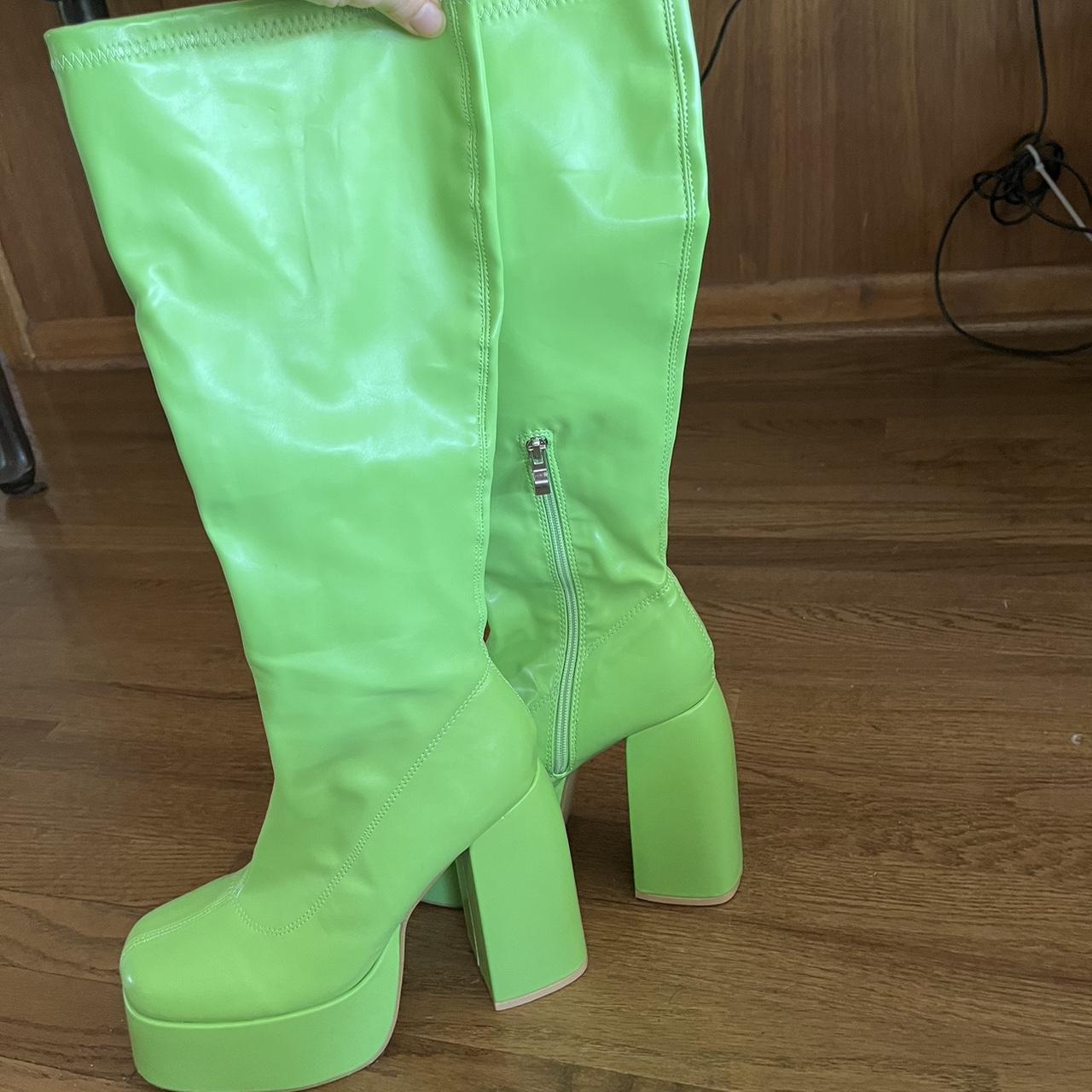 platform boots green