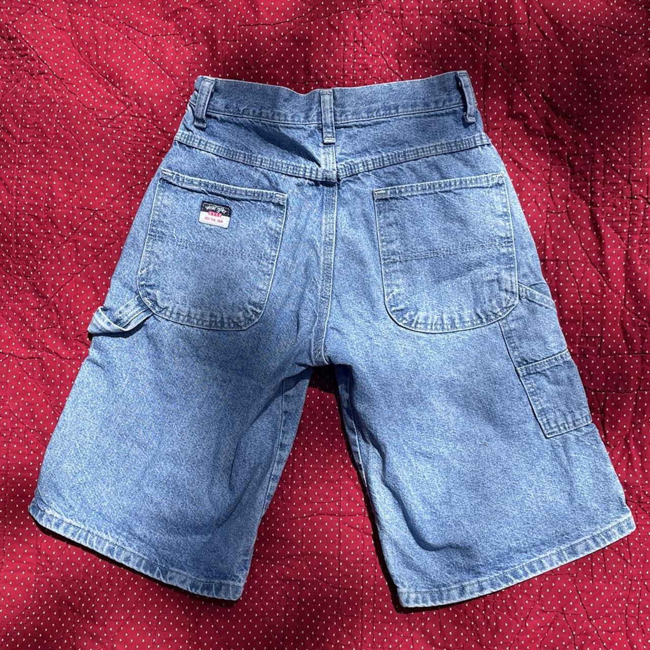 Wrangler Women's Blue and Navy Shorts | Depop