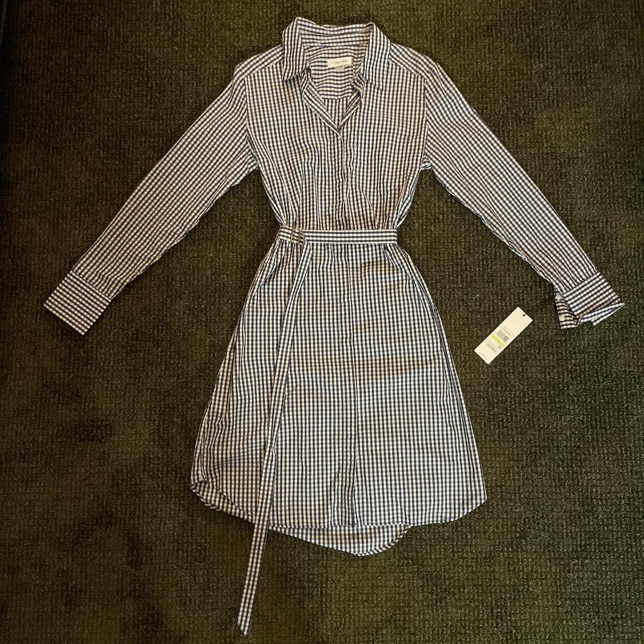 Calvin klein shops gingham shirt dress