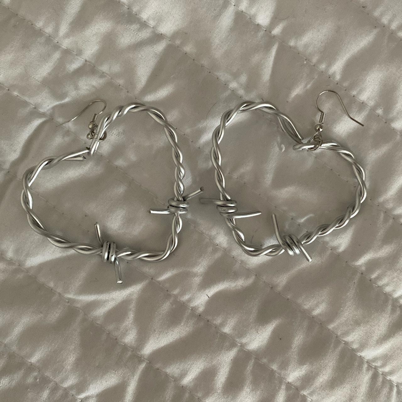 Barbed wire heart on sale earrings