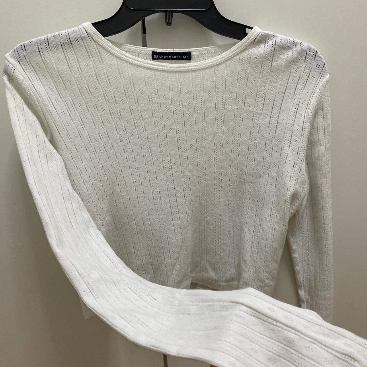 Brandy Melville White Cropped Long Sleeve only... Depop