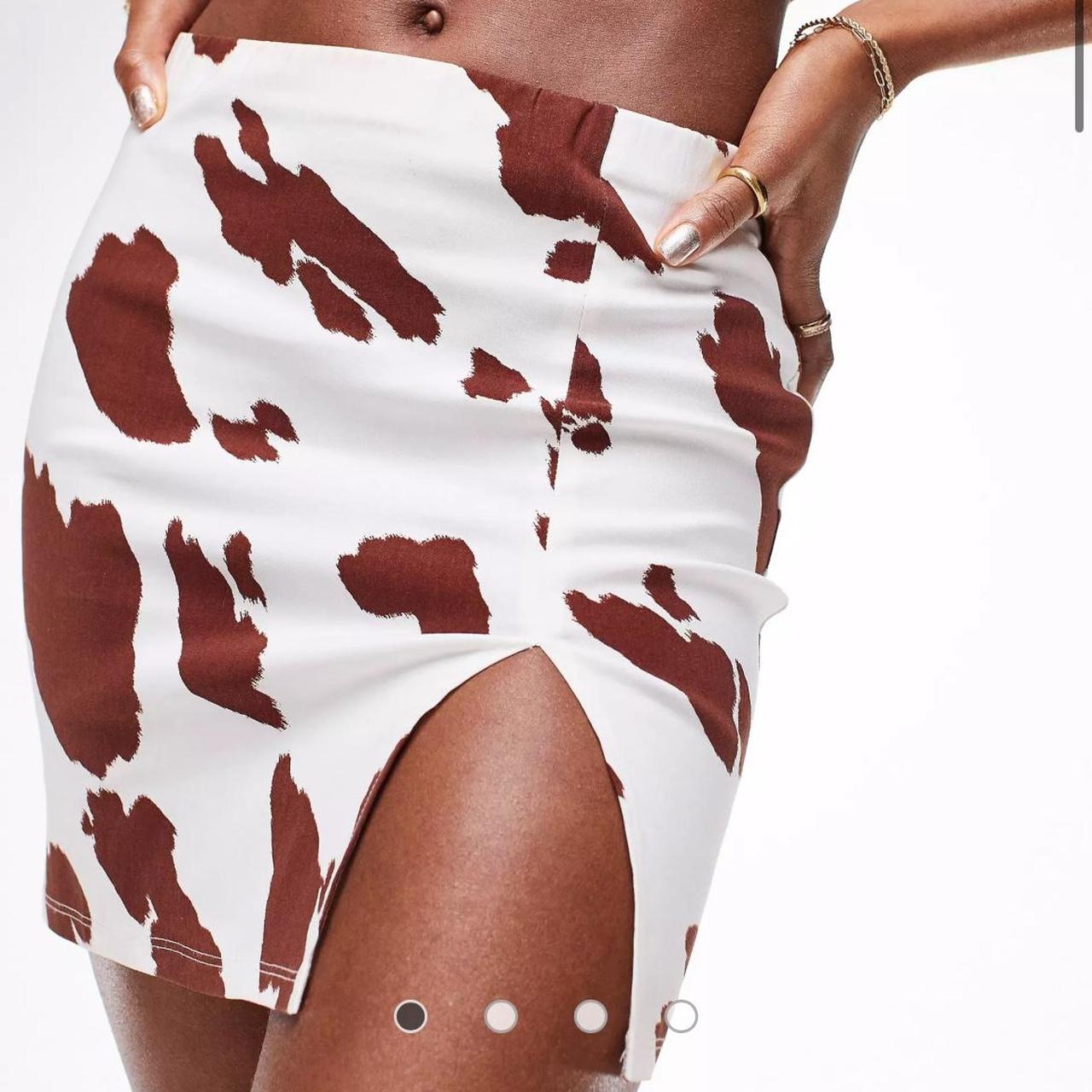 Brown cow on sale print mini skirt