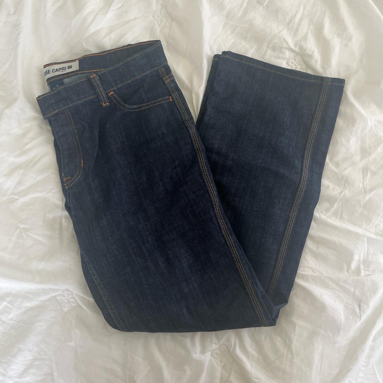 baggy dark denim jeans thrifted gap labeled size... - Depop