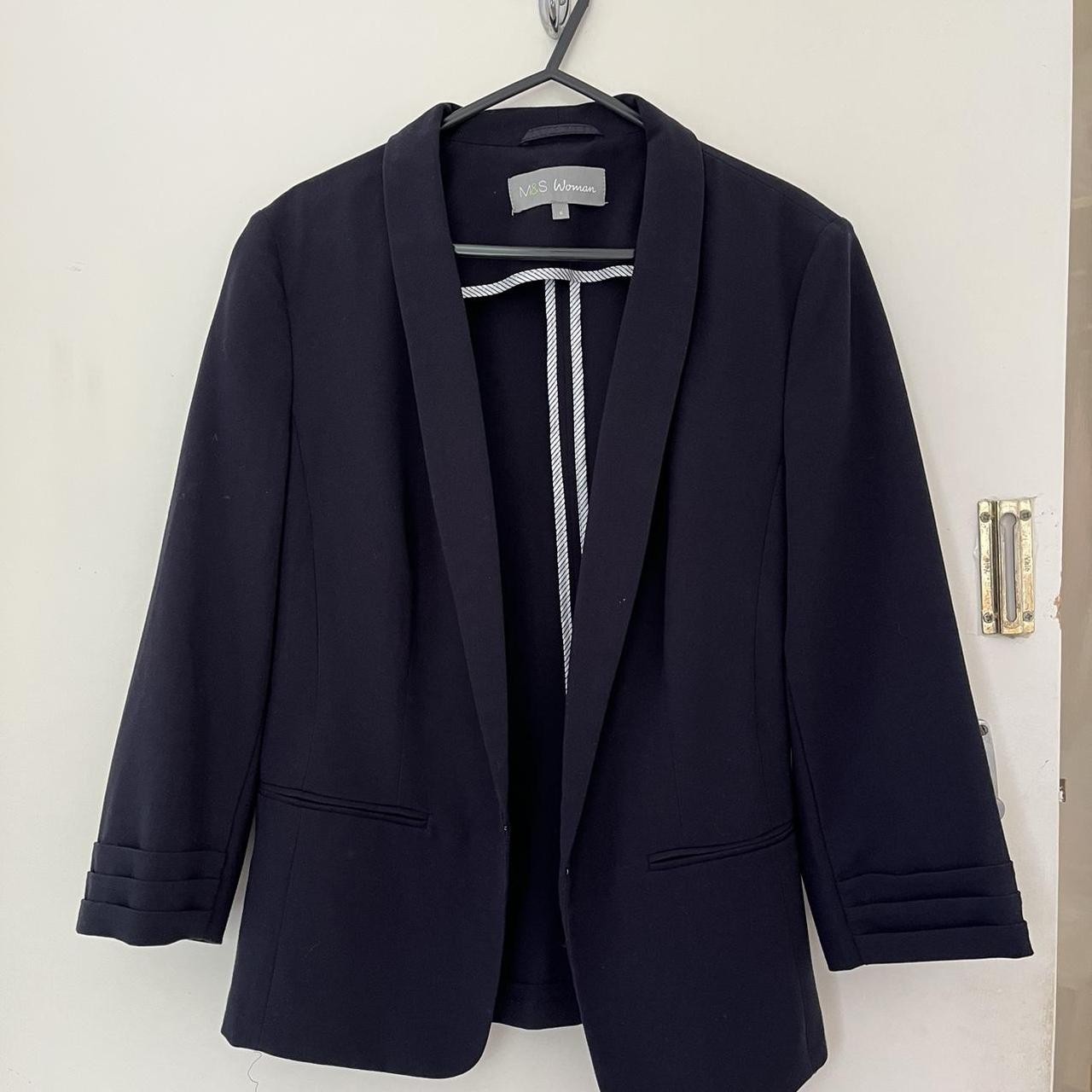 M S navy blue blazer jacket size 8 Casual formal