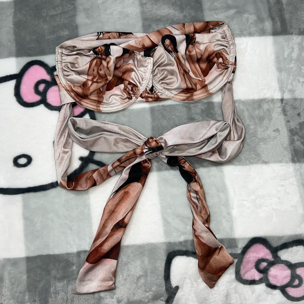 Silk and cream bikini top only!!! 🍦 Body by Raven... Depop