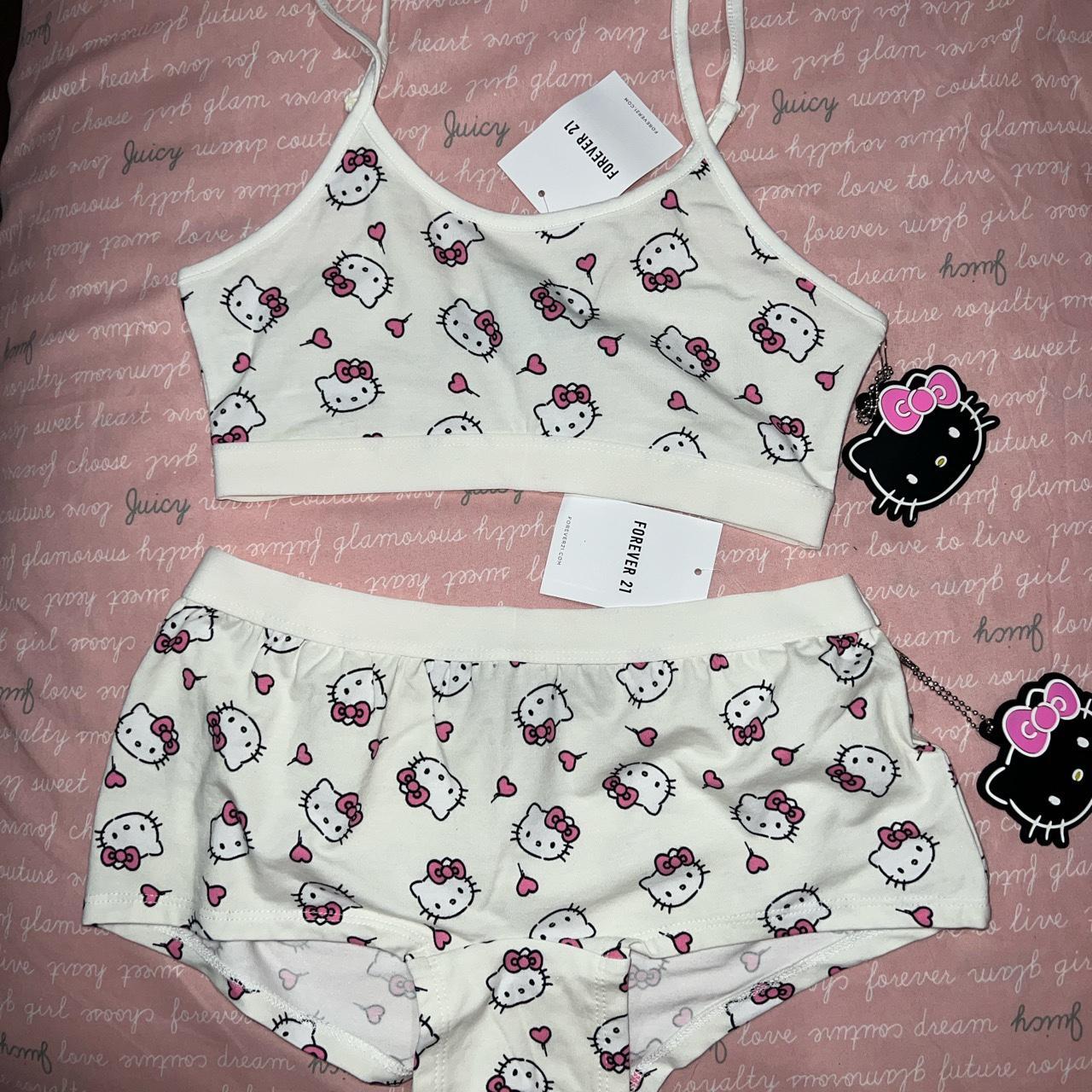 hello kitty x forever 21 bra and underwear set... - Depop