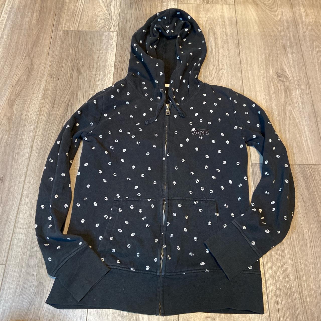 Vans Women's Black and White Hoodie | Depop