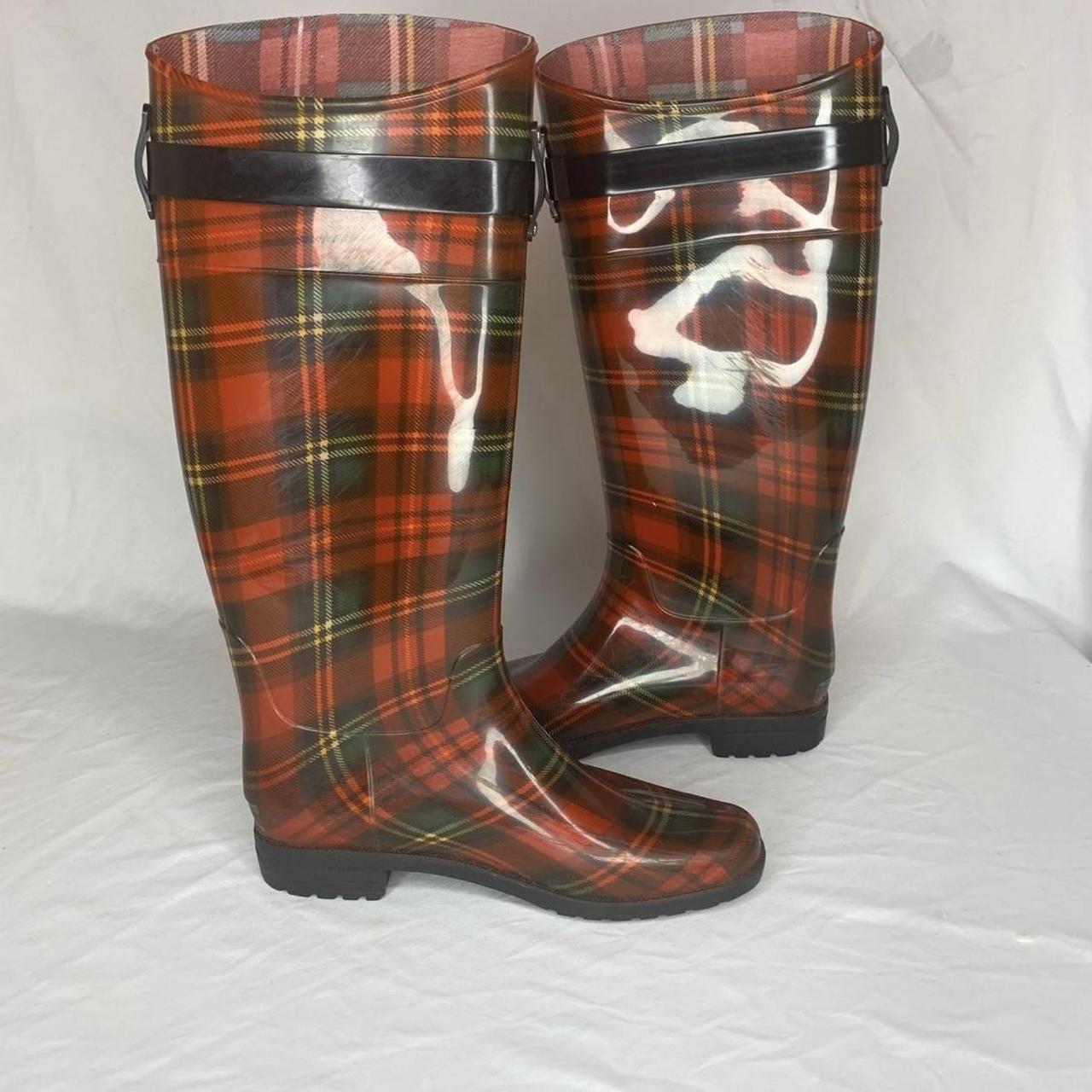 Ralph lauren discount plaid rain boots