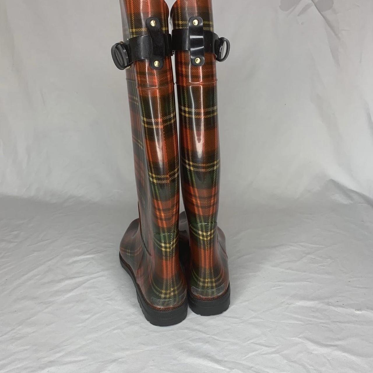ralph lauren plaid rain boots