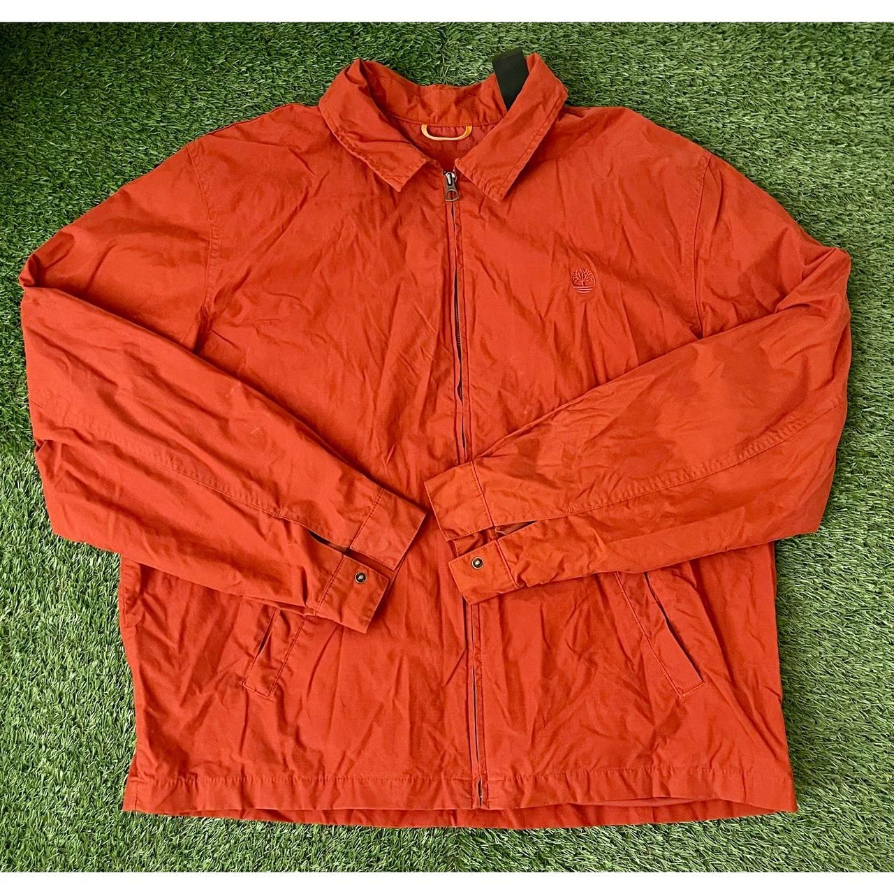 Timberland Burnt Orange Collar Jacket Preowned Item... - Depop