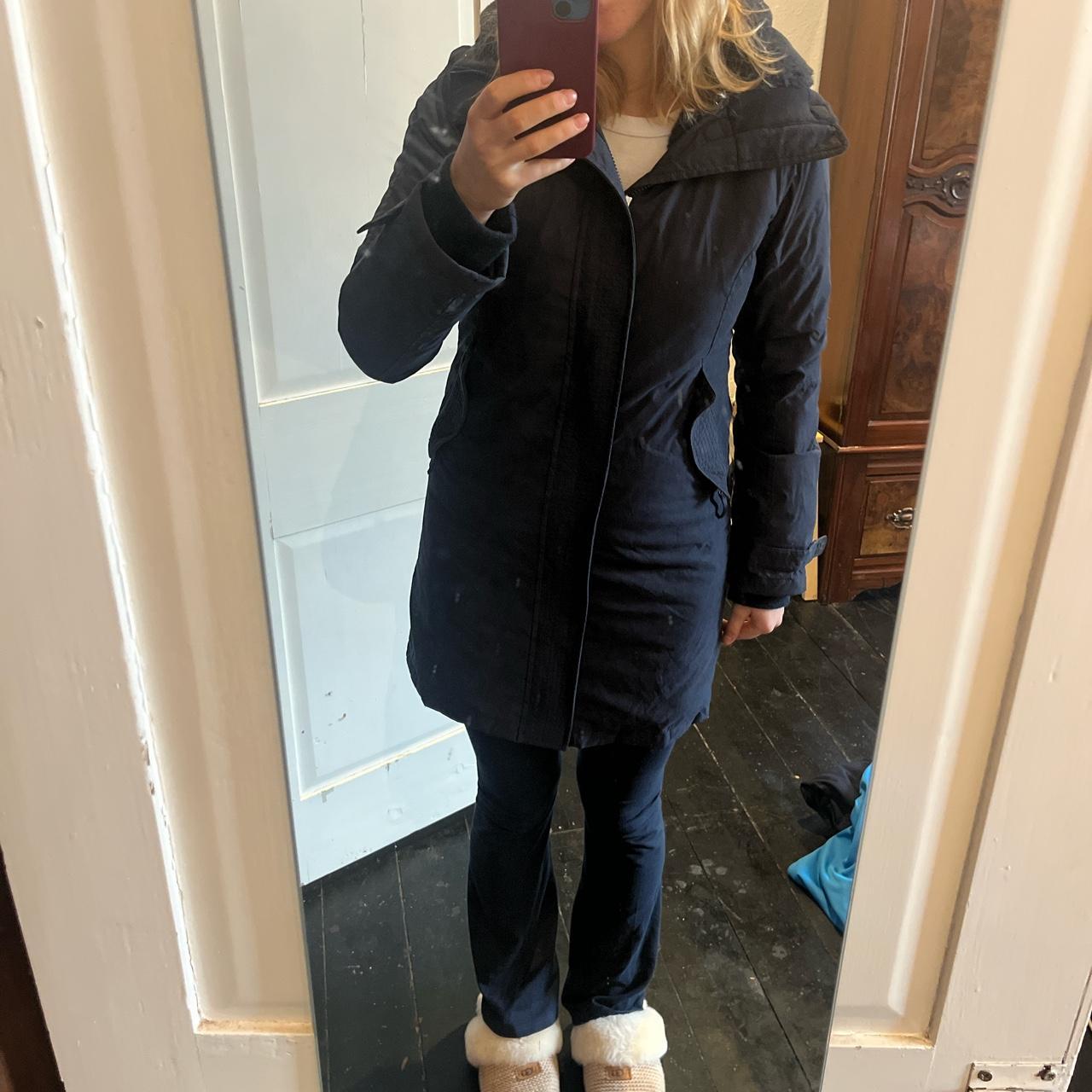 Aritzia Women's Navy Coat Depop
