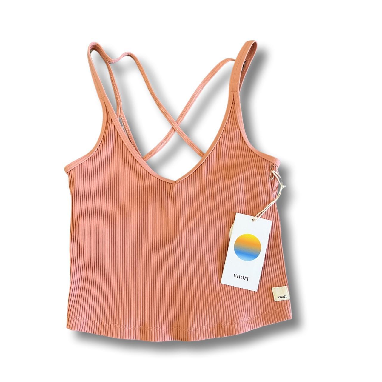 Vuori Women's Orange and Pink Vest Depop