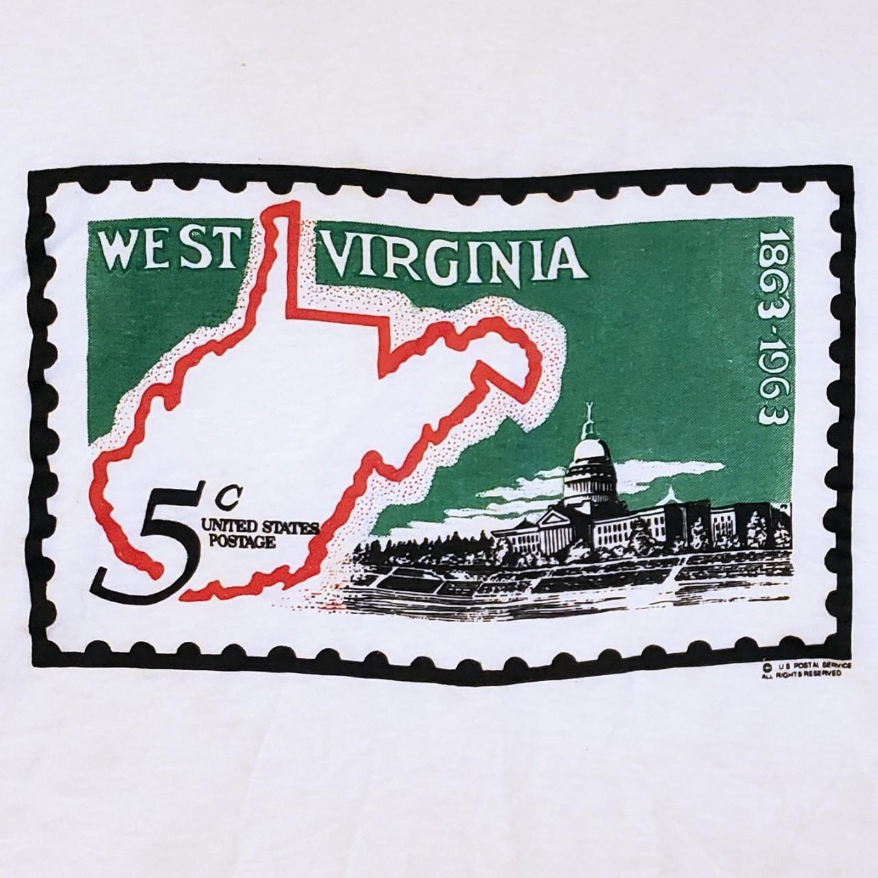 Vintage USPS West Virginia stamp shirt, size Men's... Depop