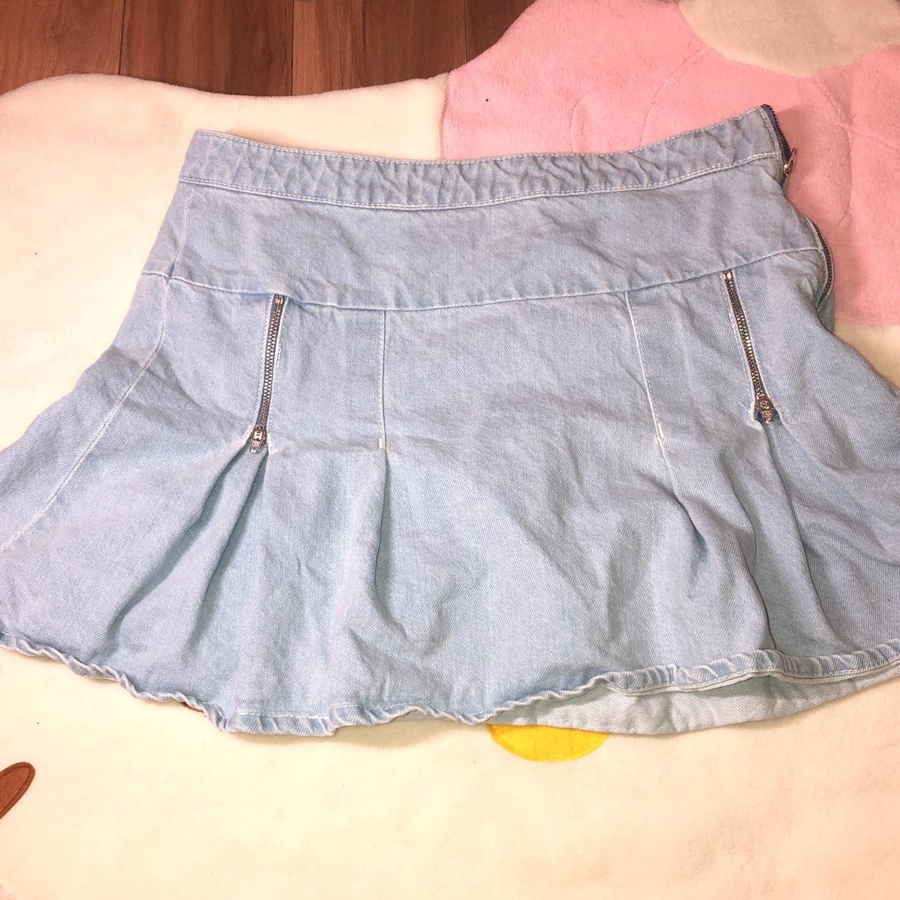 HOT Pleated Skirt With Denim Mini Skirt Bershka Bershka Pleated