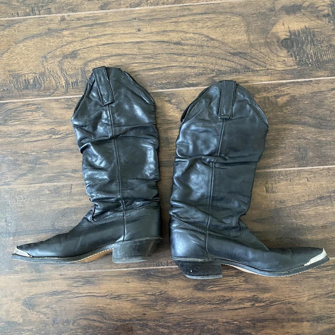 Black slouch cowboy store boots