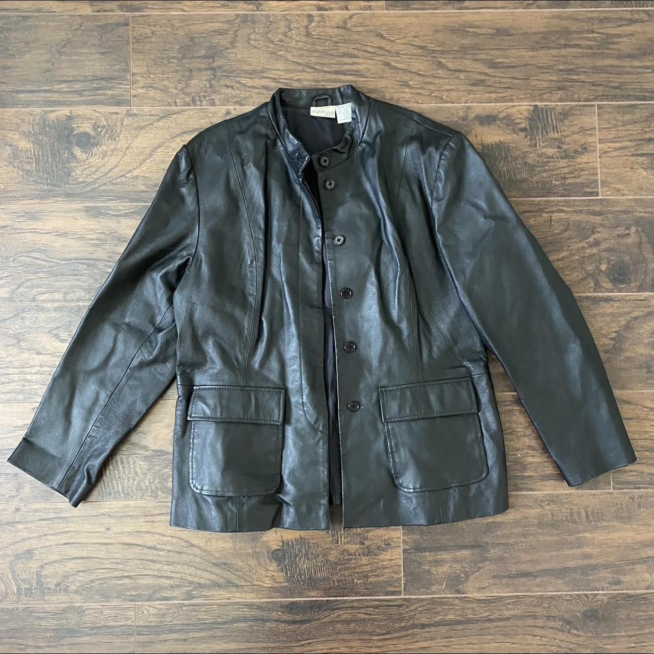 Newport News Easy Style vintage leather deals jacket black lined pockets medium