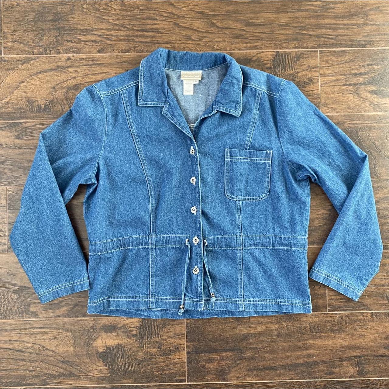 vintage coldwater creek denim jacket tie waist made... - Depop