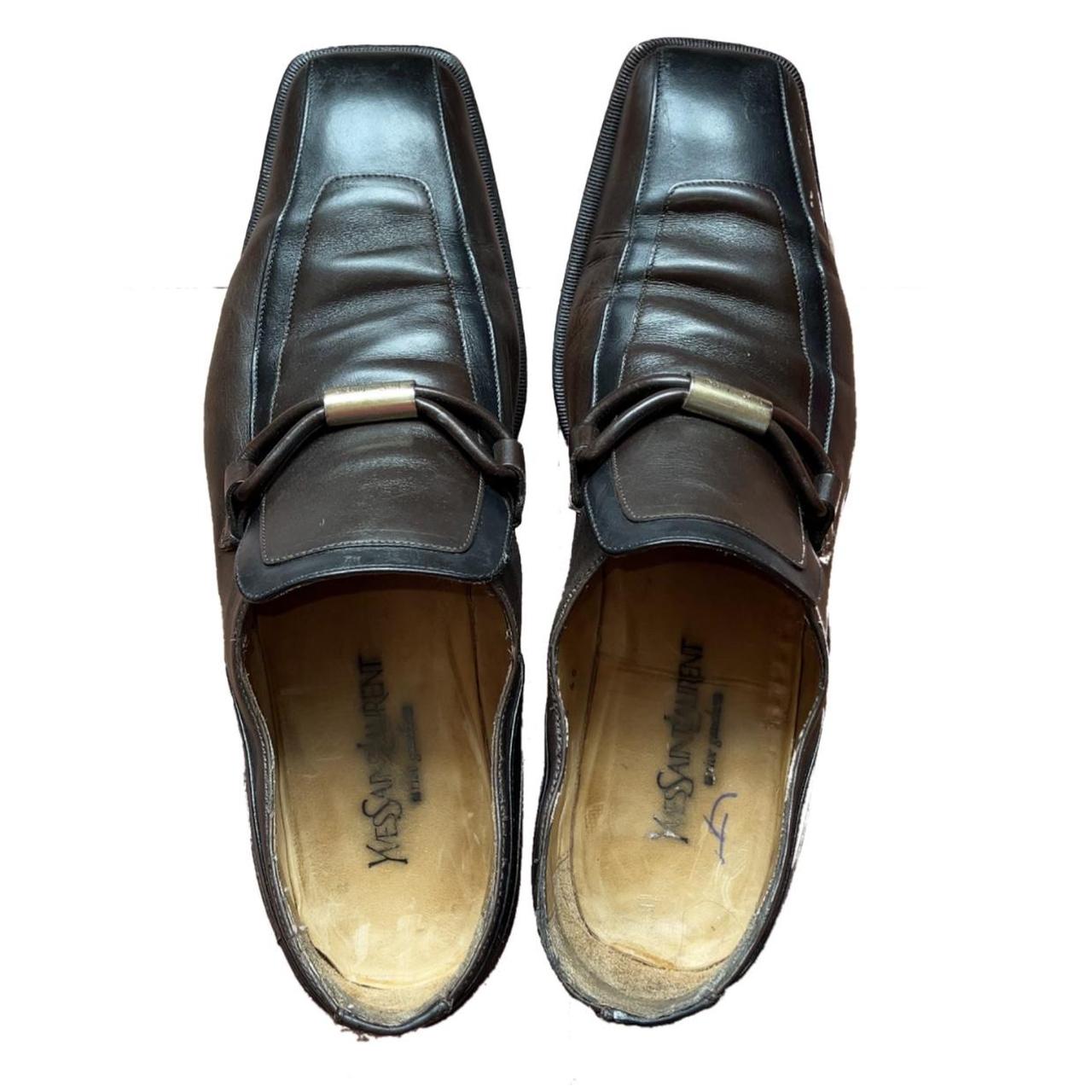 Yves Saint Laurent Men's Black and Brown Loafers | Depop