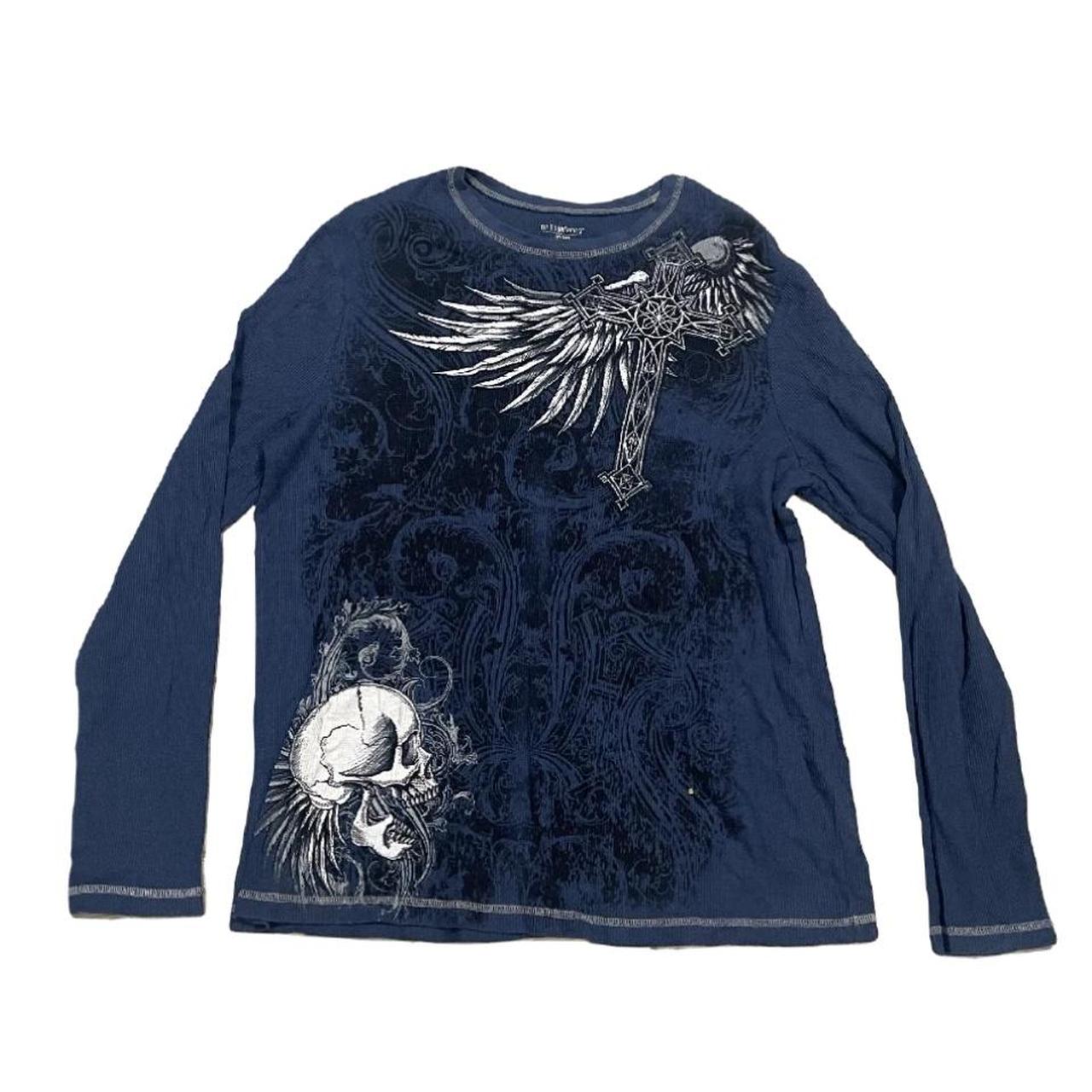 rare y2k no boundaries longsleeve skull | Depop