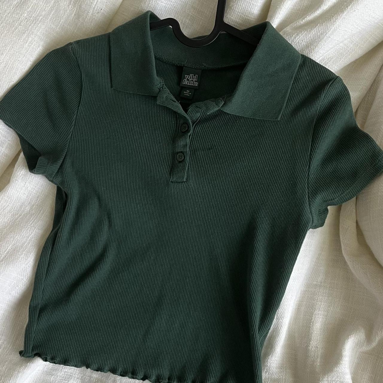 Wild Fable Women's Green Poloshirts Depop