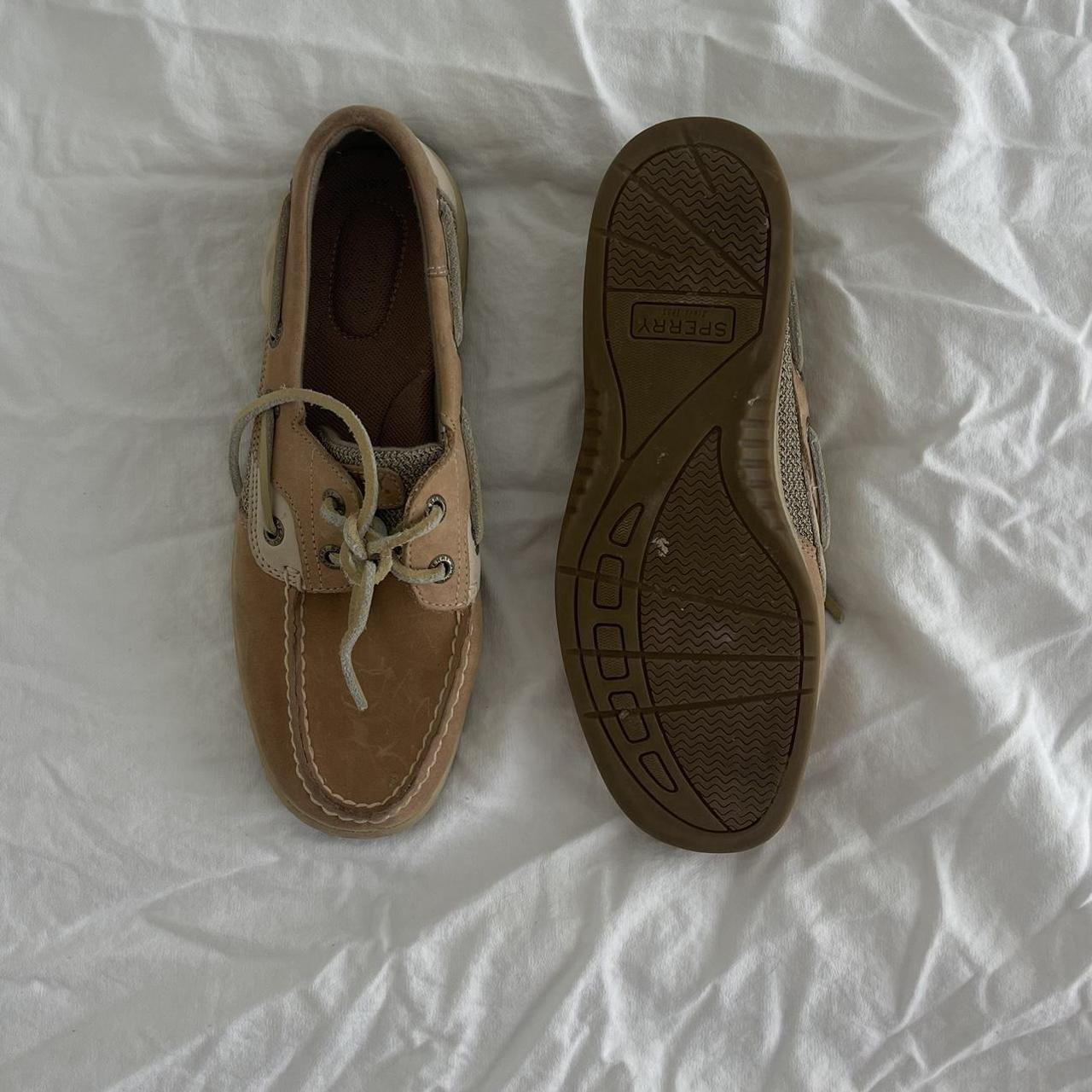 Sperry Women's Tan and Khaki Boat-shoes | Depop