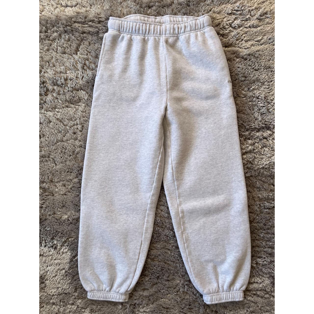 Aritzia Women's White and Grey Joggers-tracksuits | Depop