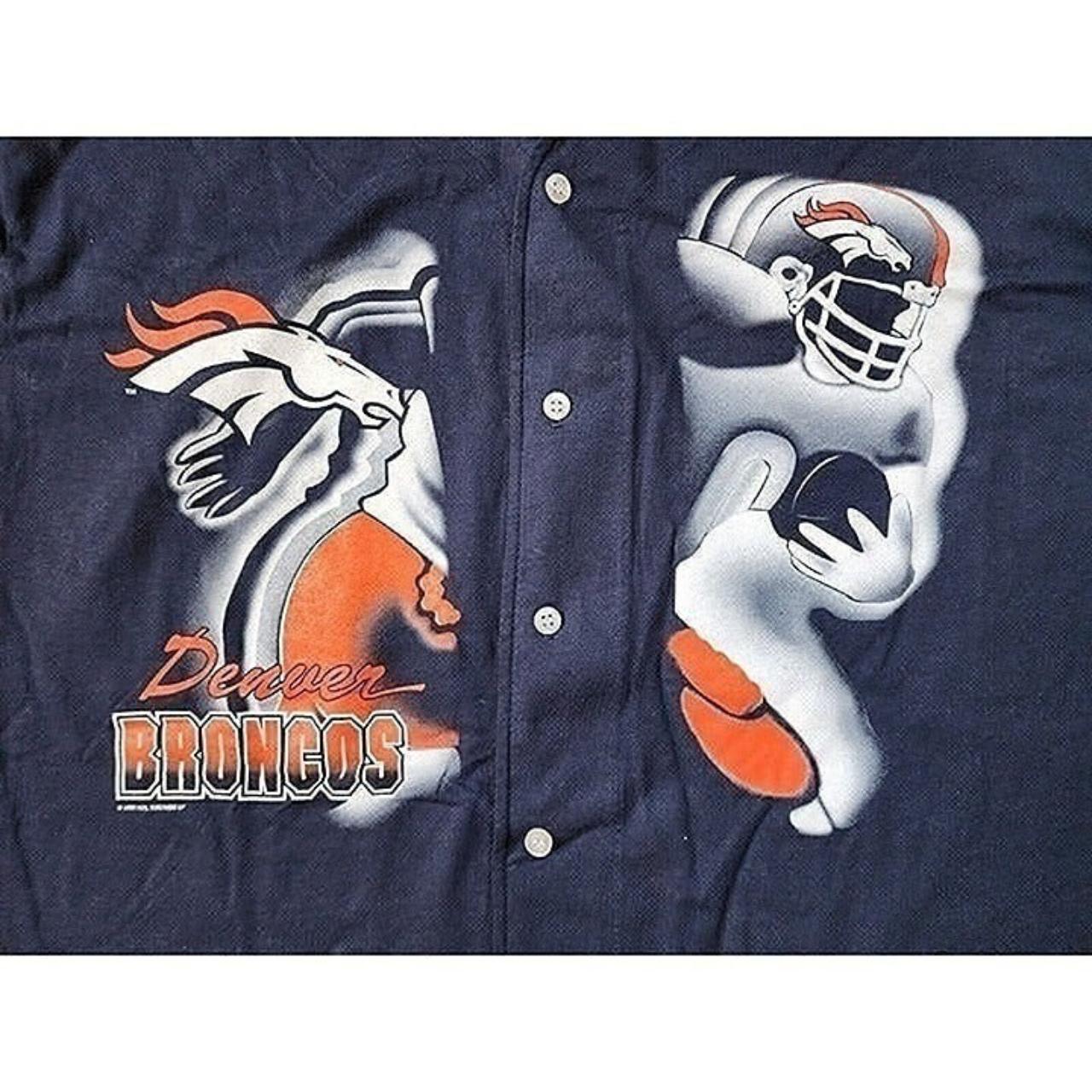 Y2K Denver Broncos Navy Tee This NFL Shop shirt is - Depop