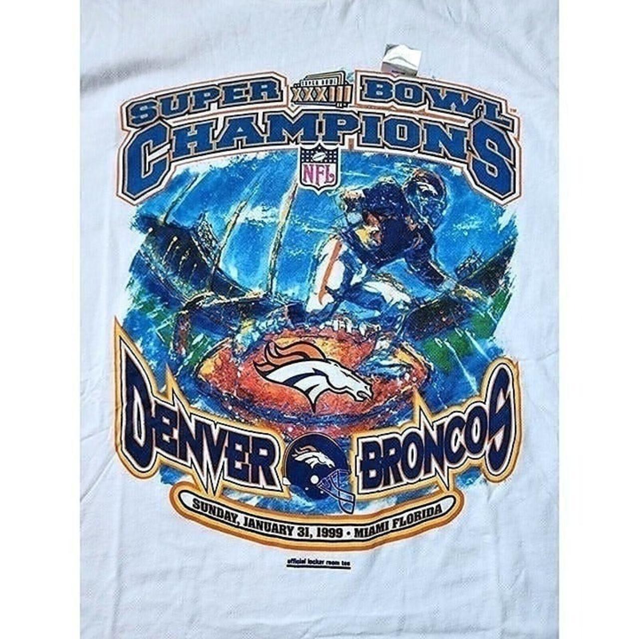 Y2K Denver Broncos Navy Tee This NFL Shop shirt is - Depop