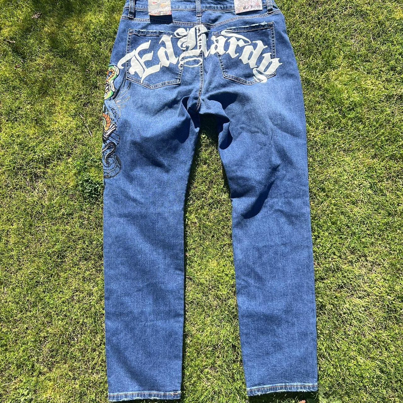 Brand New Ed Hardy Jeans super sick design🤙 Slim... - Depop