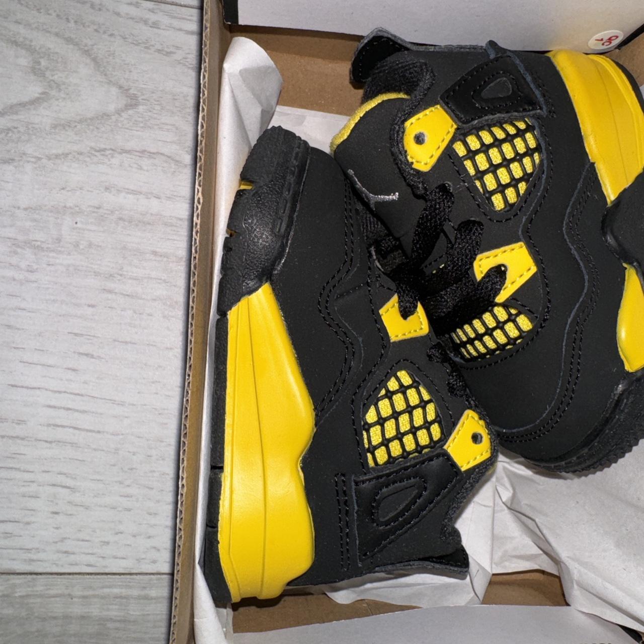 Black and yellow infant jordans best sale