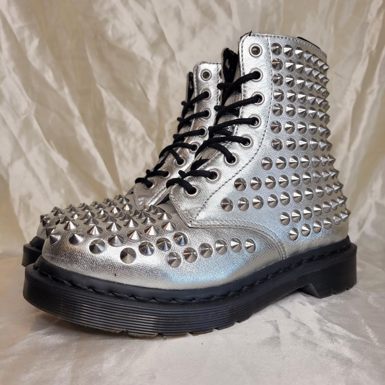 Dr martens silver boots hotsell