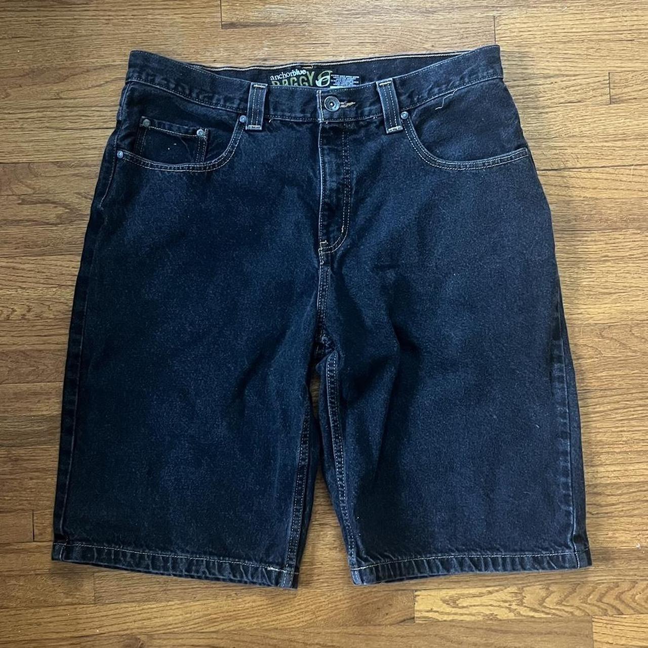 Perfect black anchor blue baggy jorts Paypal only... - Depop