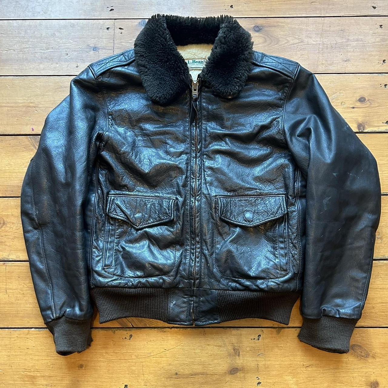 60’s LL Bean Leather Jacket Size Large 1960s LL... - Depop