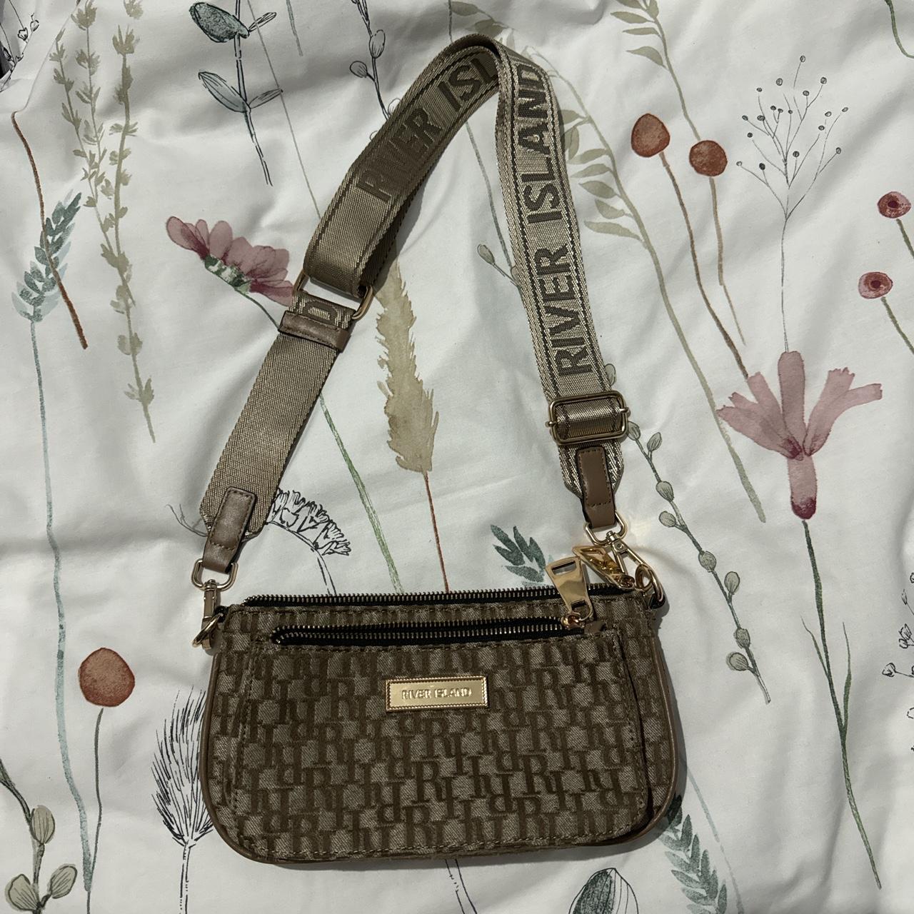 Beige brown river island cross body bag Depop
