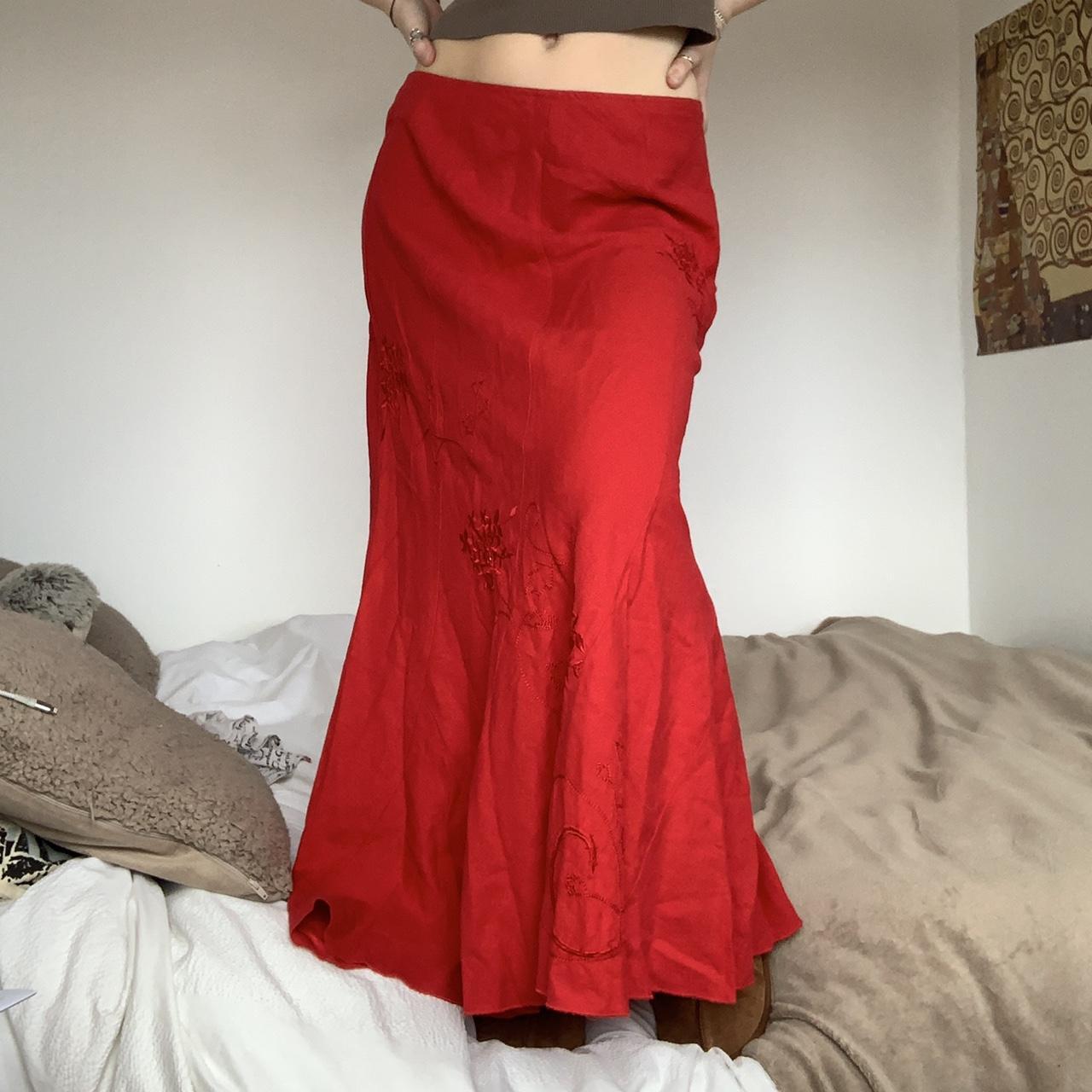 Women's Red Skirt | Depop