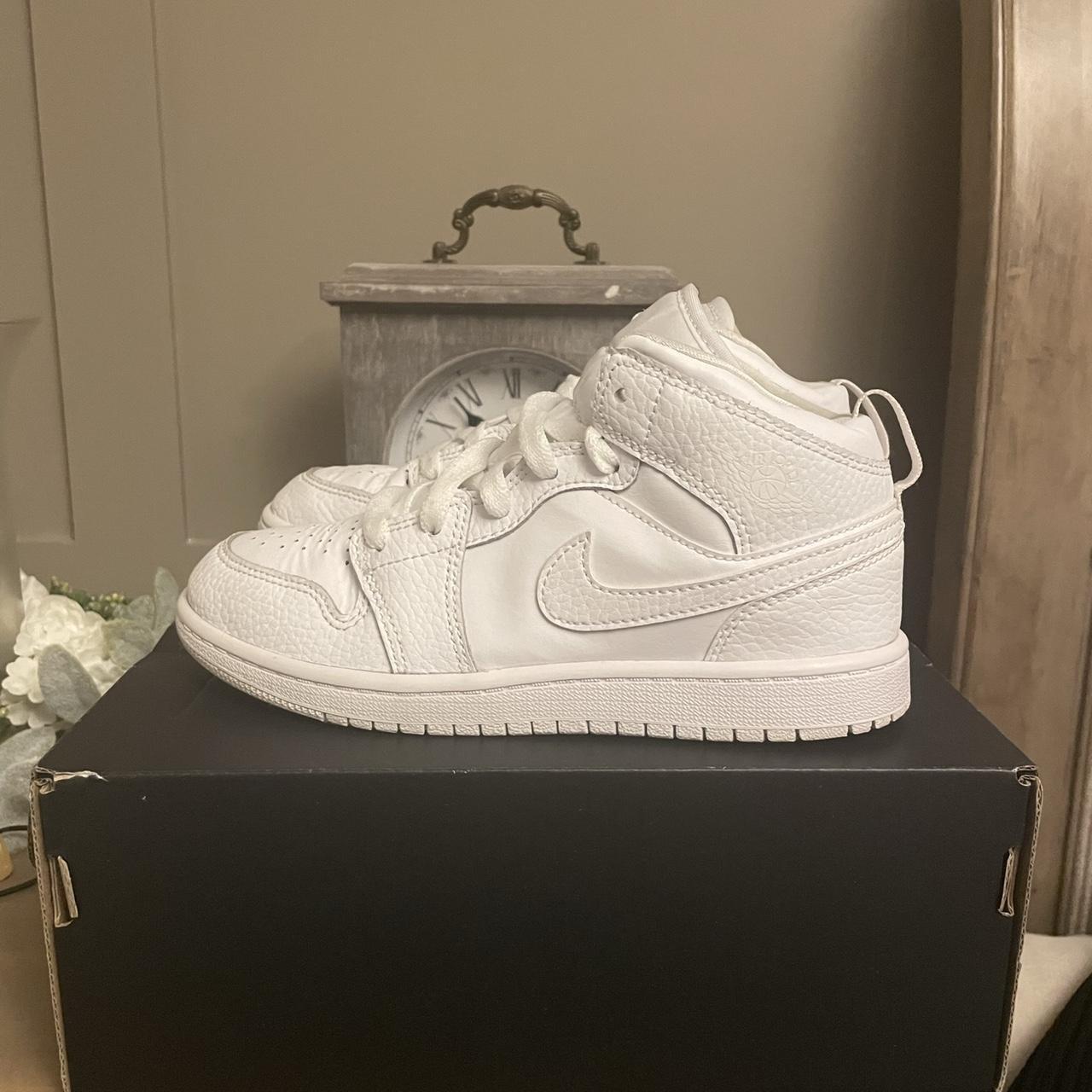 triple white jordans 1