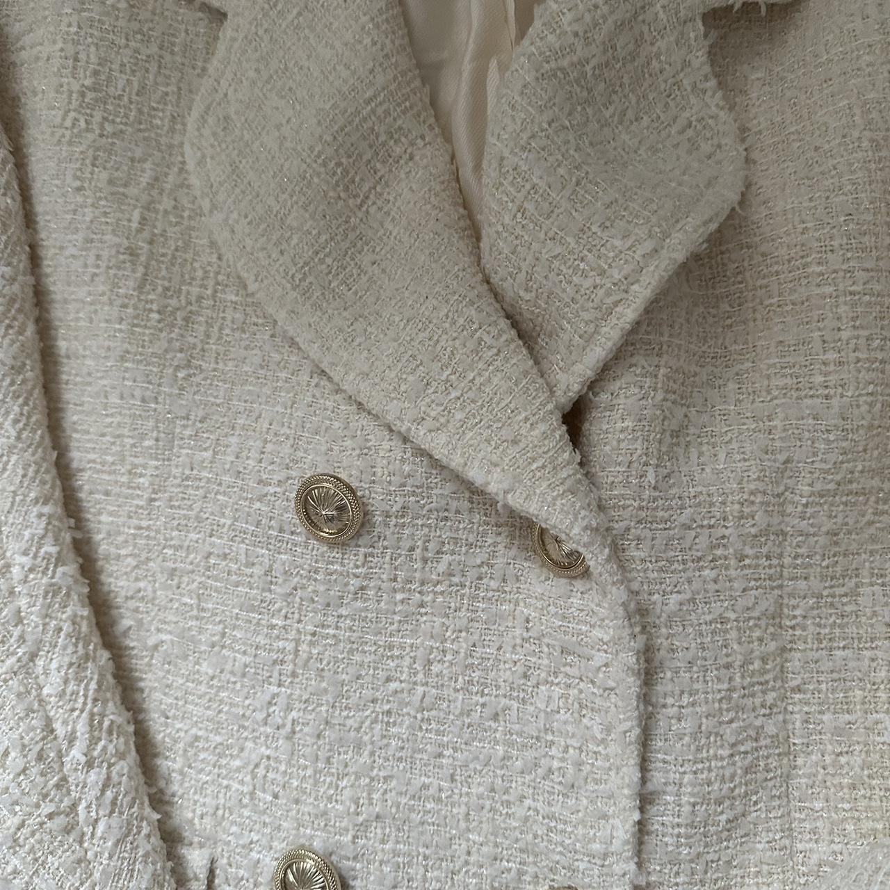 Wow gorgeous cream Zara Jacket Blazer with gold... - Depop