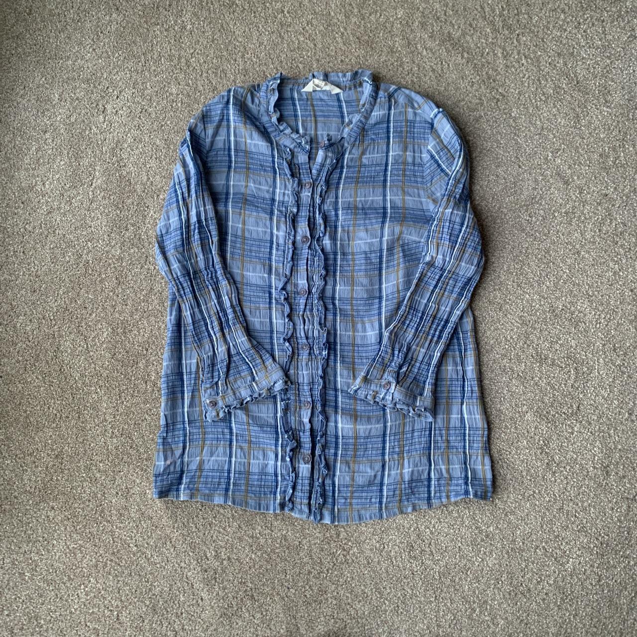 Seasalt Cornwall size 8 blue blouse Crinkle style... - Depop