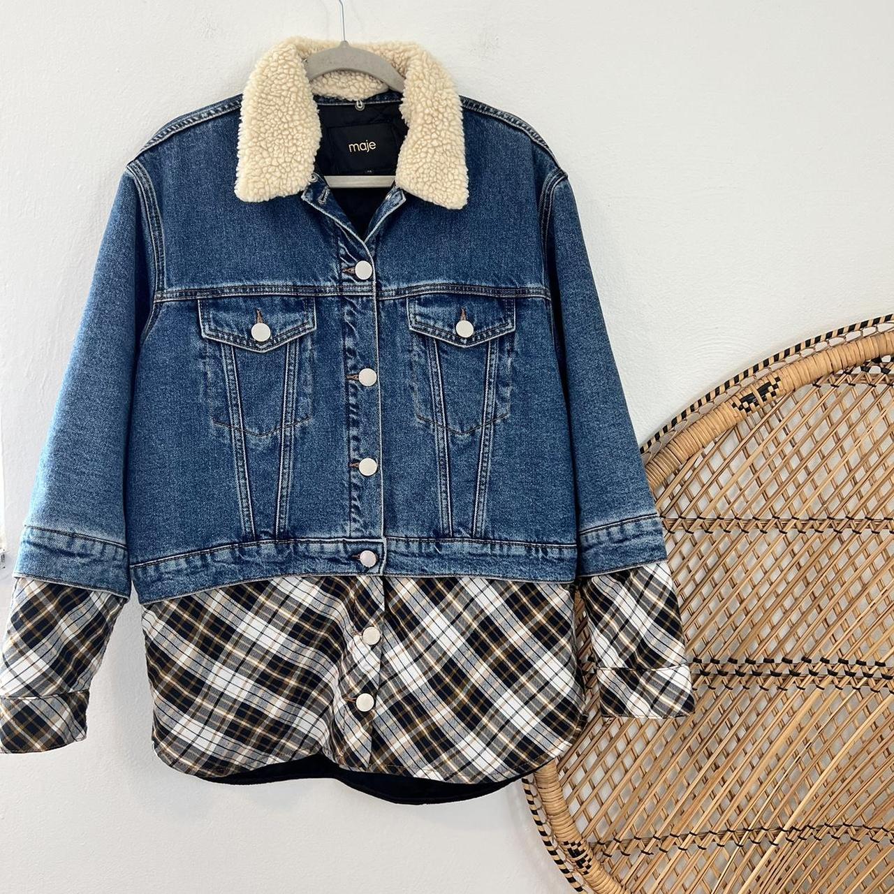 Flannel with denim jacket clearance womens