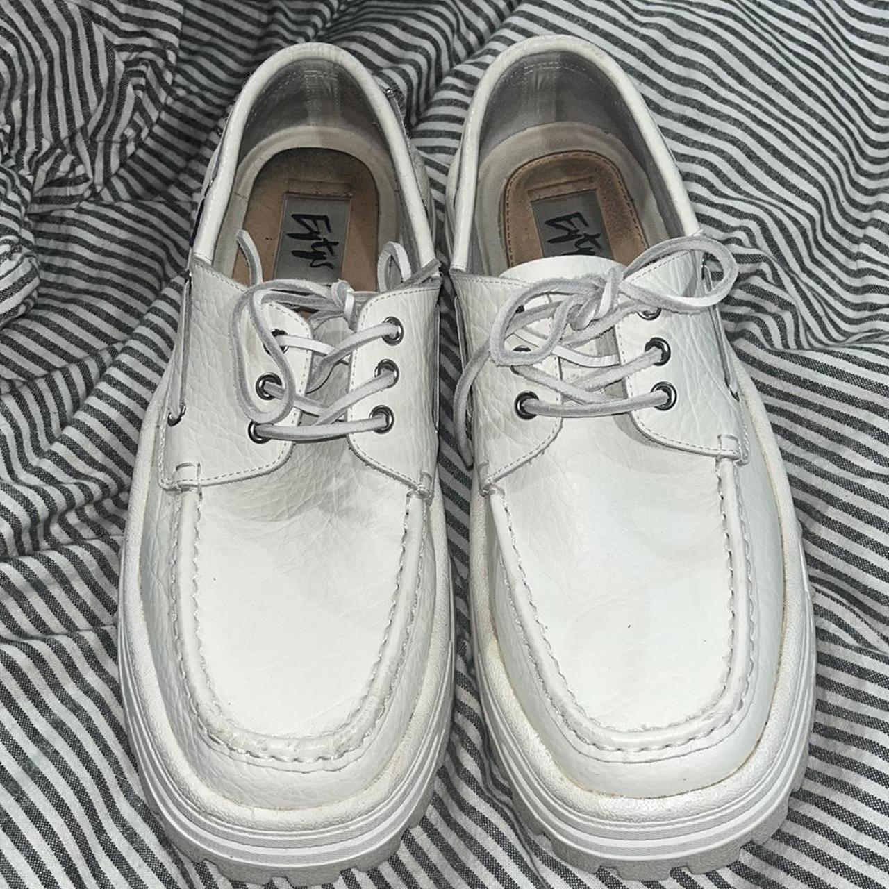 Eytys Men's White and Cream Boat-shoes | Depop