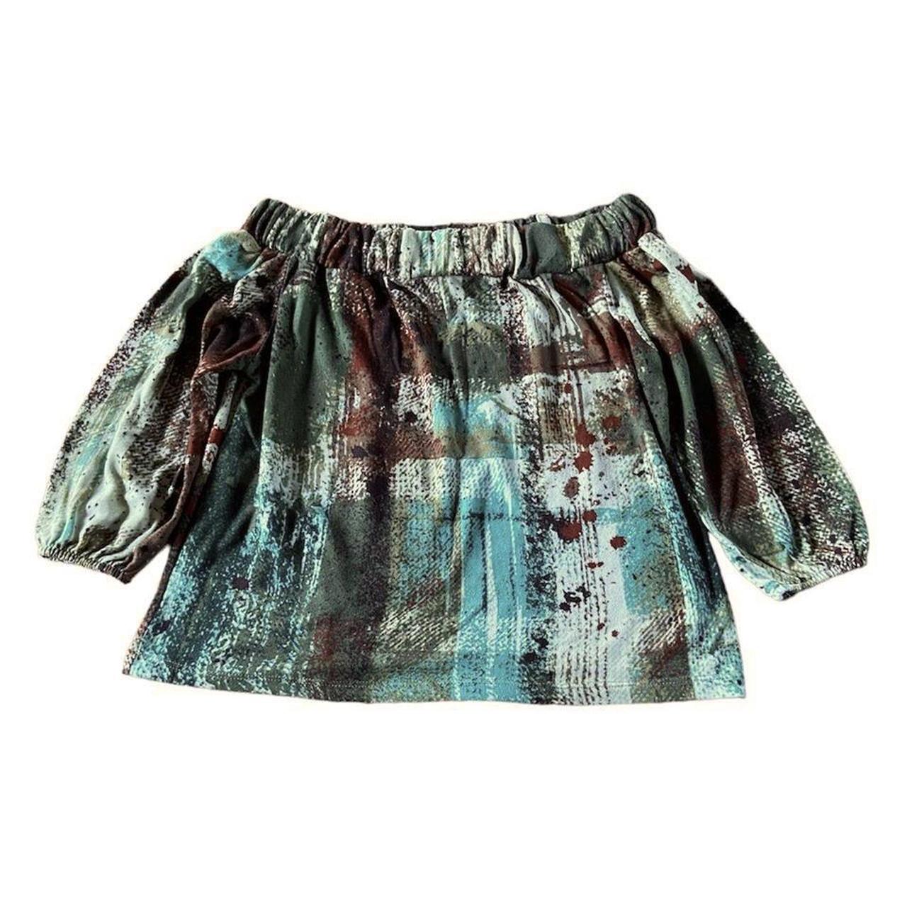 Love Label Women's Green and Brown Shirt