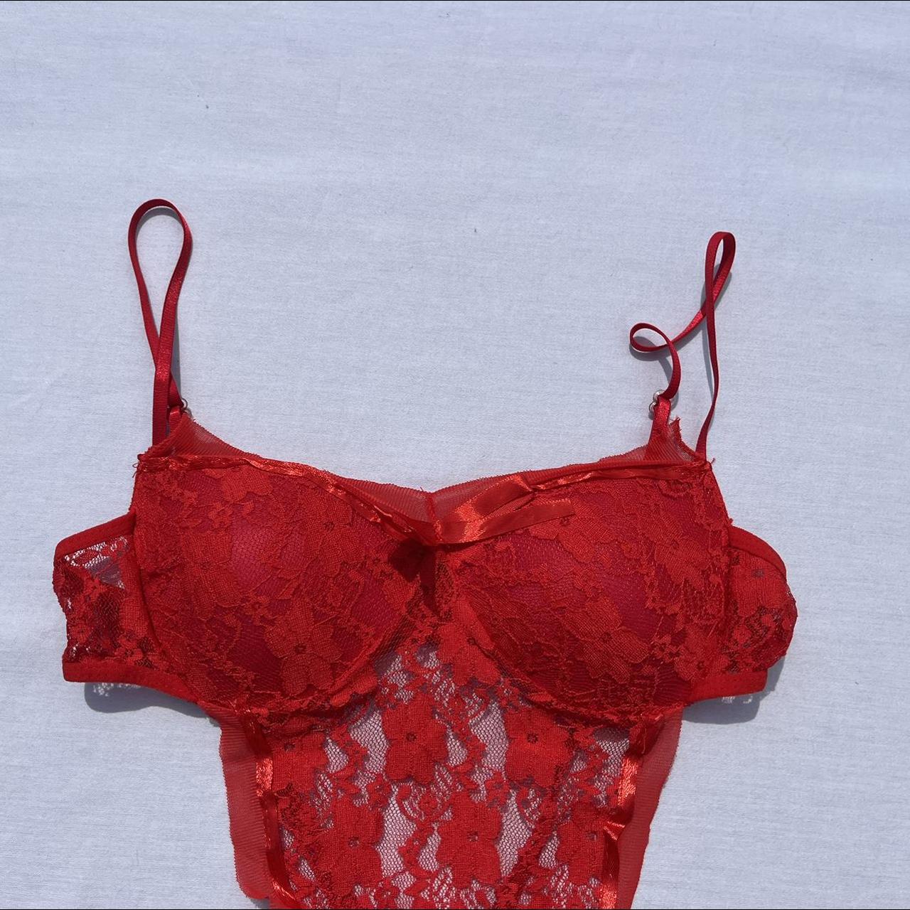 Victoria's Secret Women's Red Bodysuit Depop