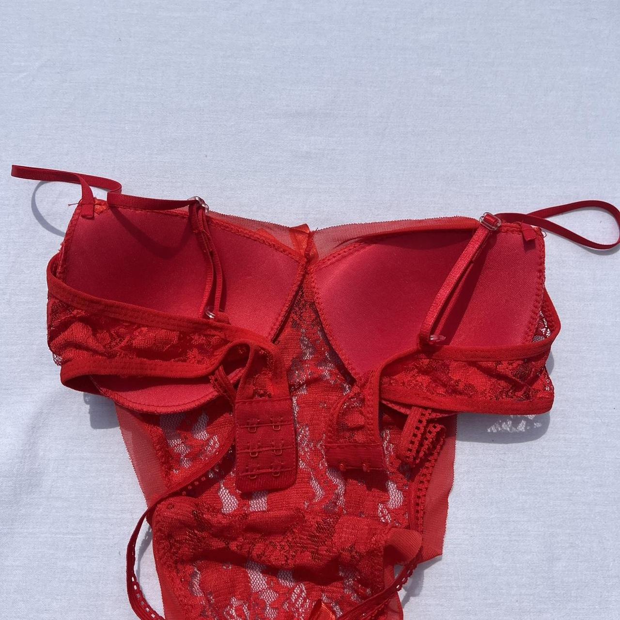 Victoria's Secret Women's Red Bodysuit Depop