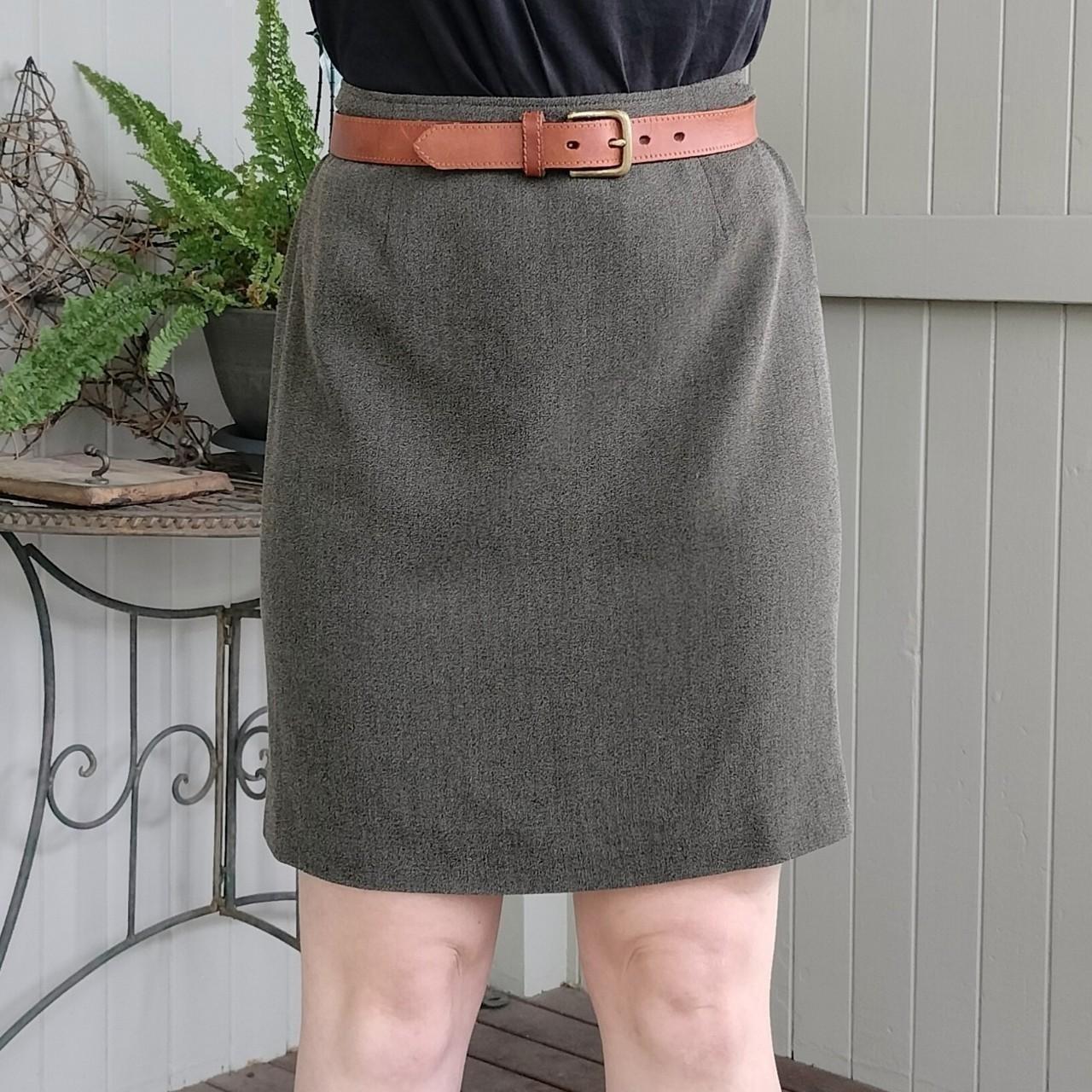 Vintage 90s Perri Cutten Skirt Khaki High Waist... - Depop