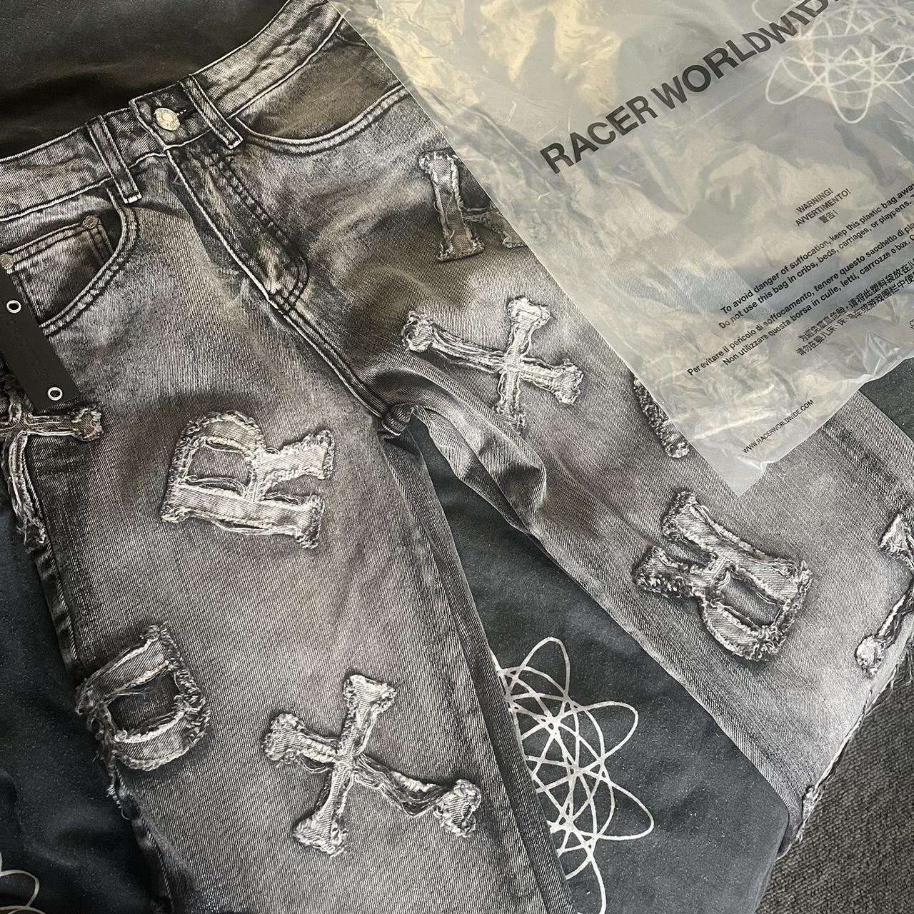 Racer Worldwide Washed Black Jeans Unworn, Size... - Depop