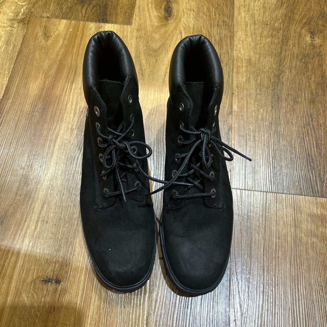 Timberland Boots Black suede Size 6 Good used... - Depop