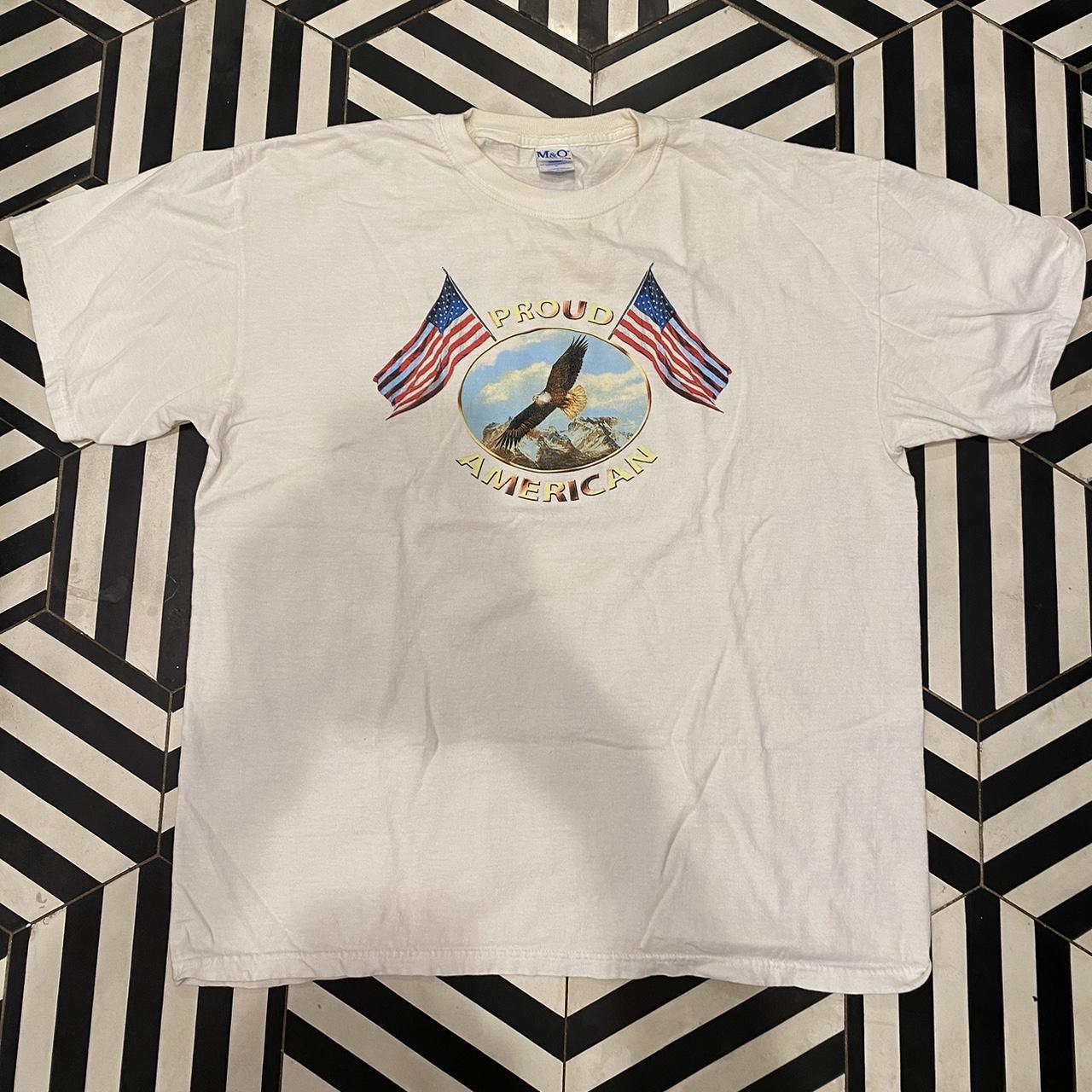 Vintage proud American graphic tee American eagle... - Depop