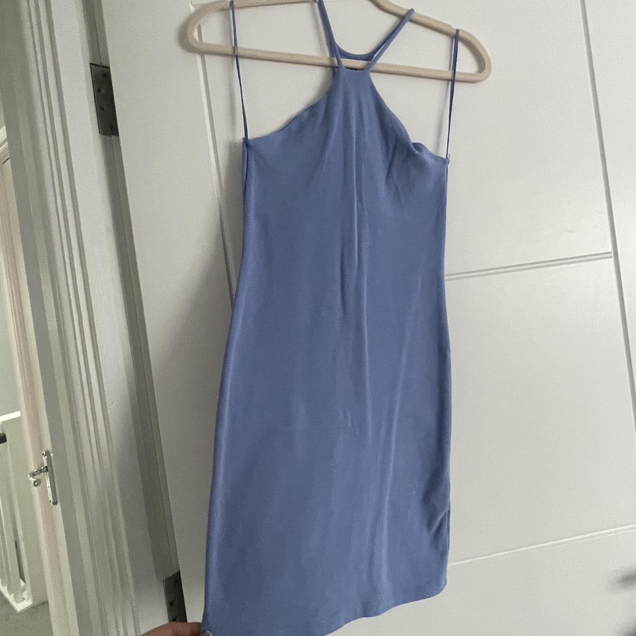 Baby blue bodycon Zara dress. Only been worn once.... - Depop